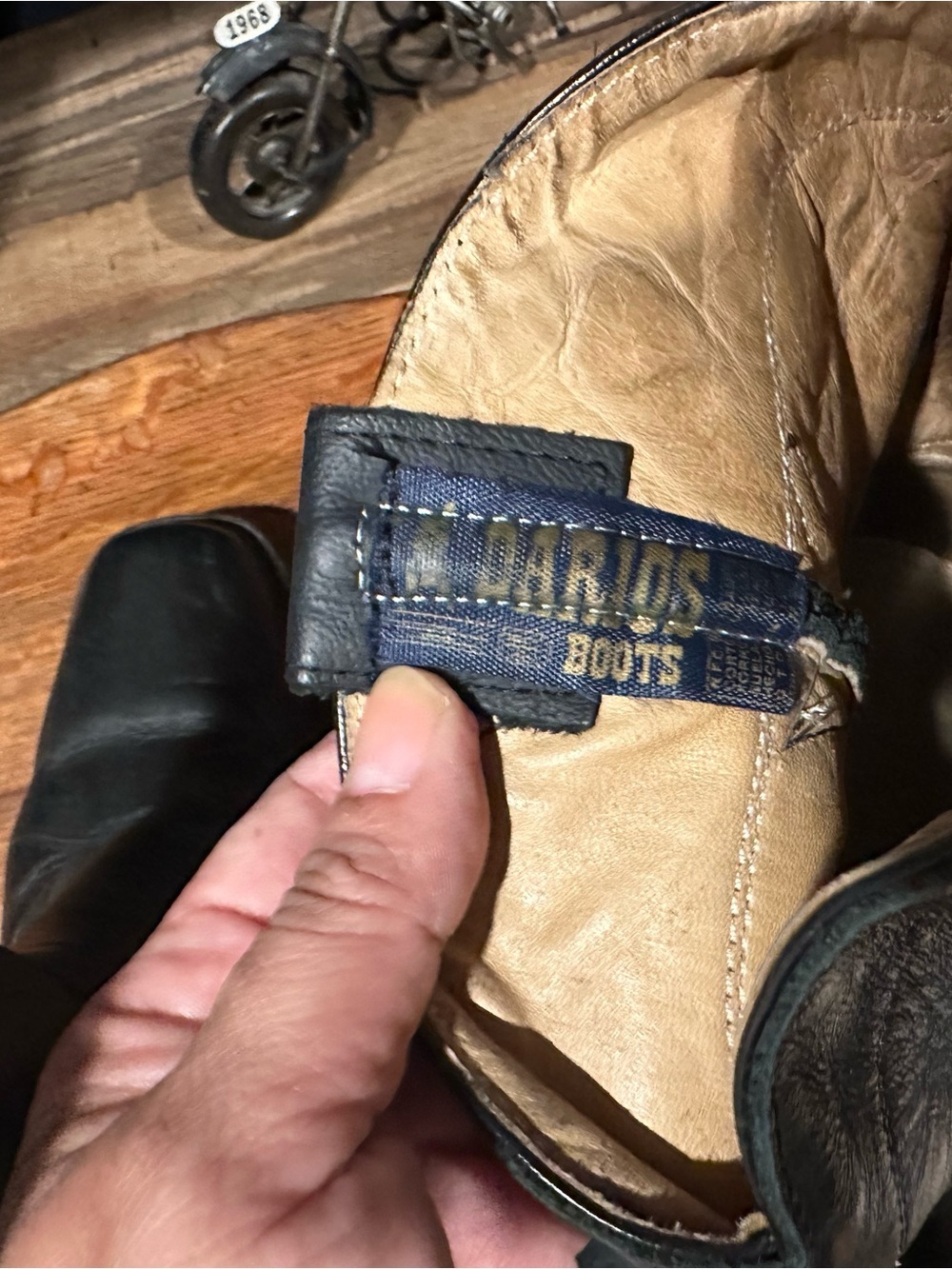 Men's Black Leather Western Harness Boots - Classic Riding Style - Picture 8 of 8